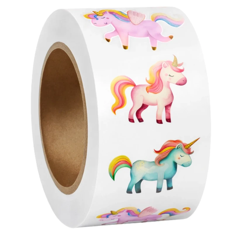 Naklejki 500 sztuk zestaw na rolce jednorożce unicorn dla dziewczynki dziecka motywacyjne mix wzorów1.webp
