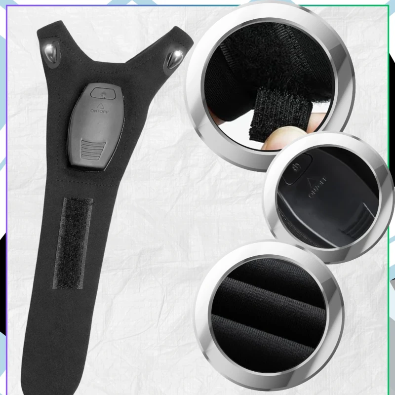 Rękawiczki świecące LED latarka USB survival wodoodporne regulowane czarne 2 sztuki 4.webp