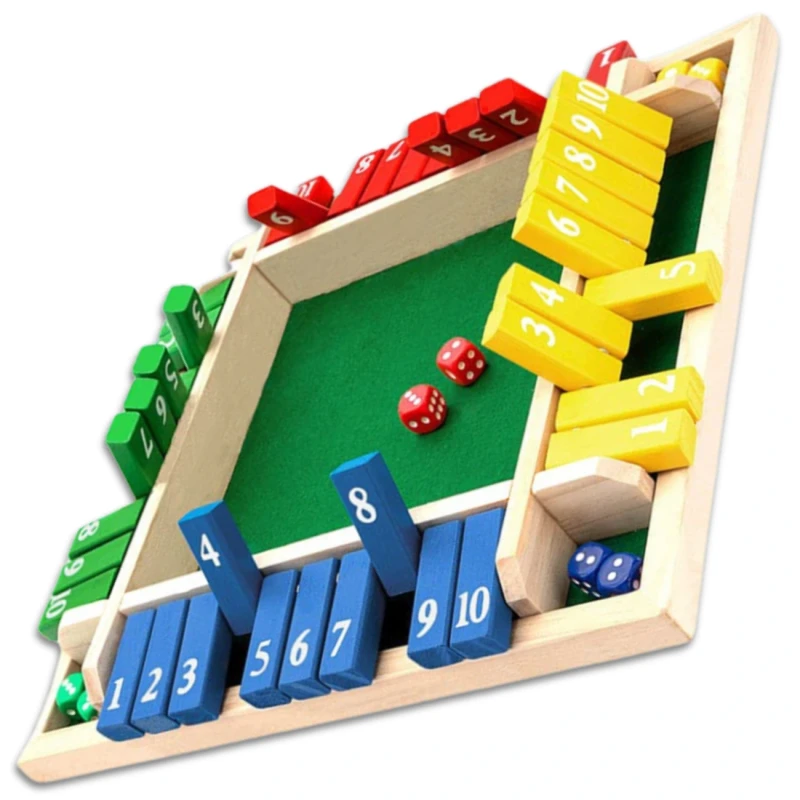 Drewniana gra planszowa edukacyjna w kości Shut the Box Zamknij Pudełko 1.webp