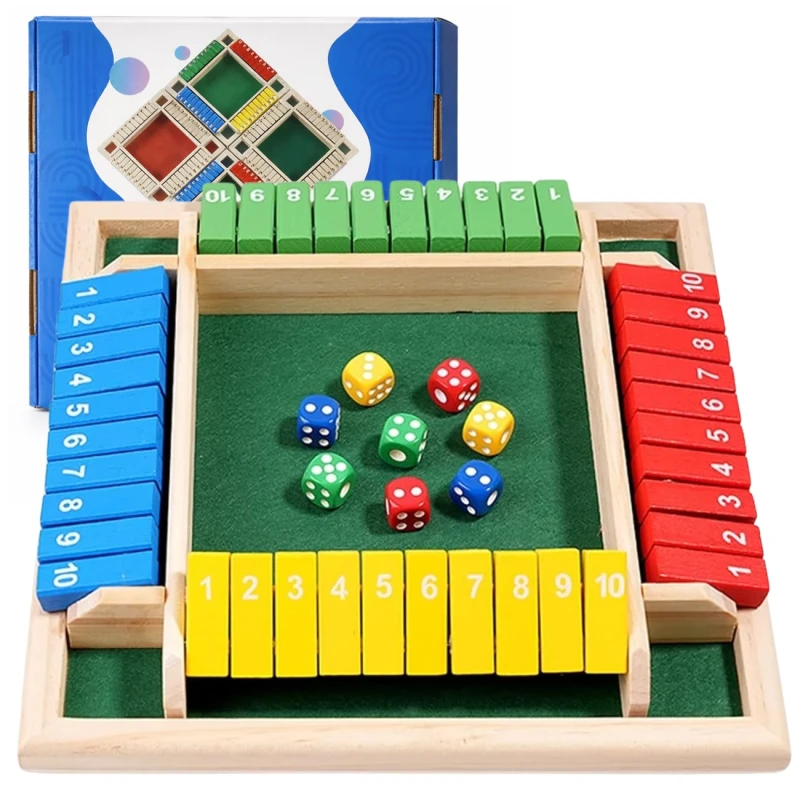 Drewniana gra planszowa edukacyjna w kości Shut the Box Zamknij Pudełko 3.webp