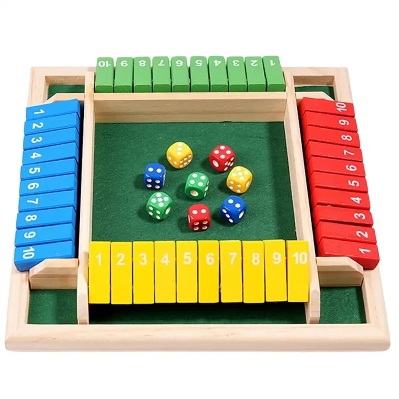 Drewniana gra planszowa edukacyjna w kości Shut the Box Zamknij Pudełko 5.webp