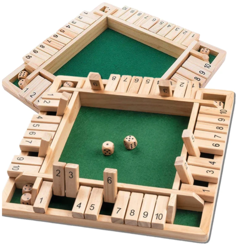 Drewniana gra planszowa edukacyjna w kości Shut the Box Zamknij Pudełko 2.webp