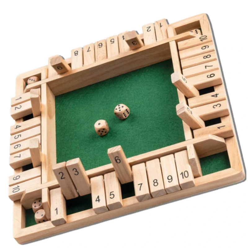 Drewniana gra planszowa edukacyjna w kości Shut the Box Zamknij Pudełko 1.webp