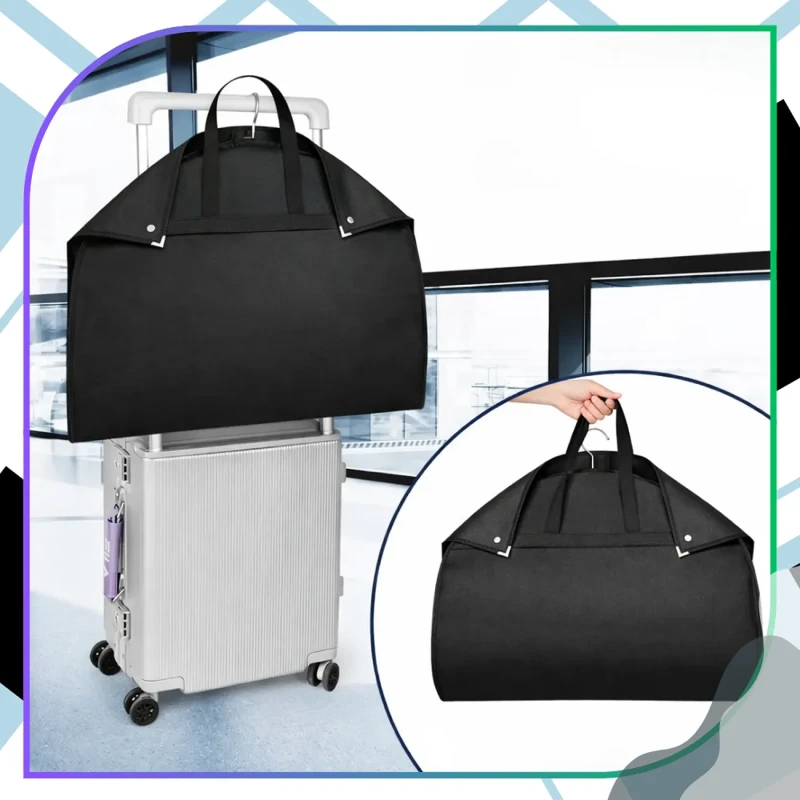 Ochronny pokrowiec torba podróżna na ubrania 60 x 100 czarny8.webp