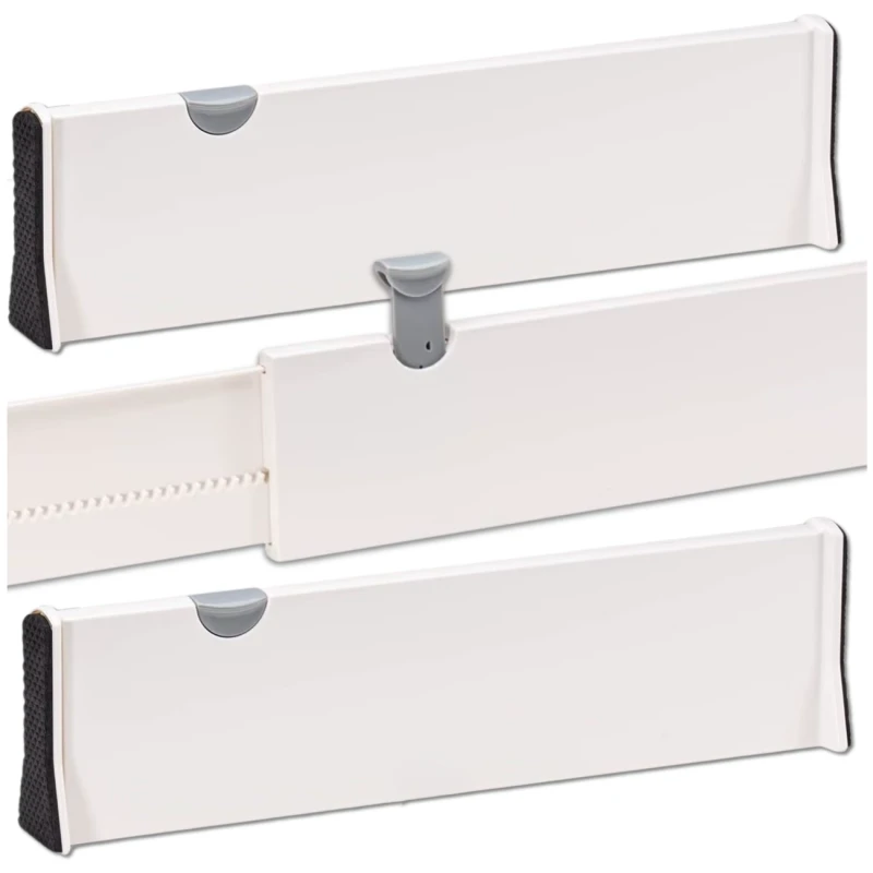 Przegroda do szuflady regulowana biała separator organizer zestaw 2 szt 2.webp