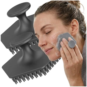 Szczotka silikonowa do oczyszczenia mycia twarzy peeling 2 szt szary