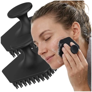 Szczotka silikonowa do oczyszczenia mycia twarzy peeling 2 szt czarny