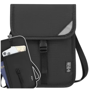 Organizer na dokumenty podróżne saszetka RFID na paszport czarna