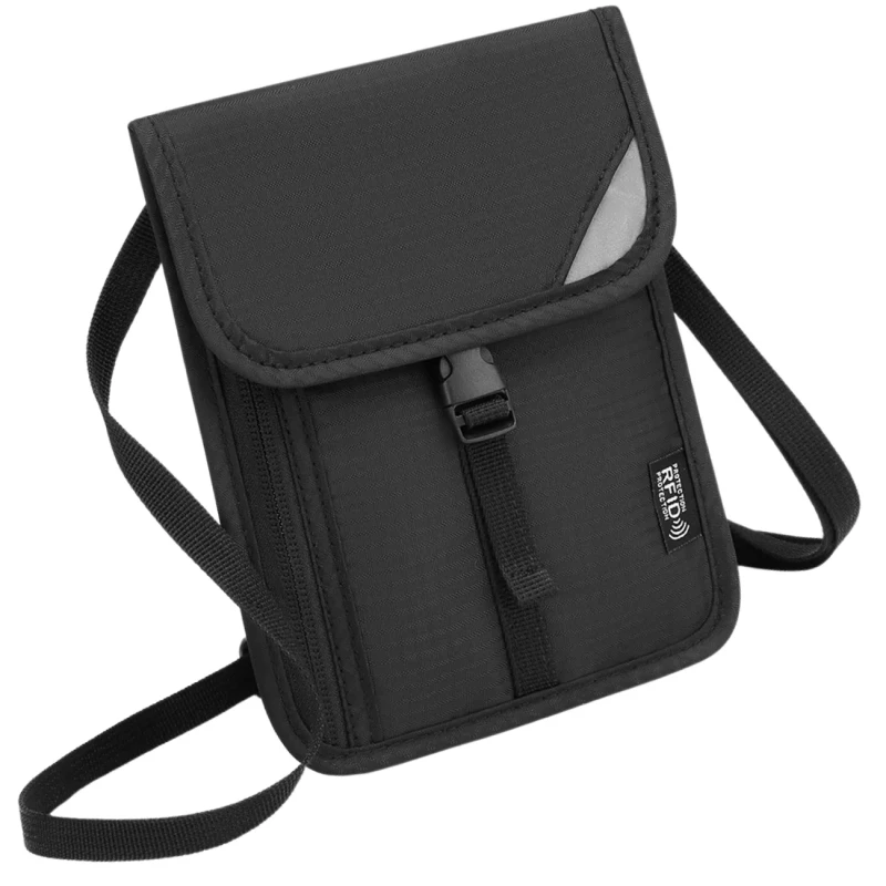 Saszetka na dokumenty podróżna RFID organizer na paszport czarna4.webp