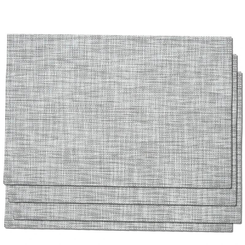 Szare podkładki na stół PVC mata stołowa tkana zestaw 4 sztuki 45x30 cm1.webp