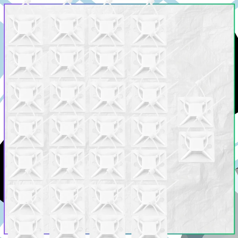 Zestaw 30 sztuk białych uchwytów na kable samoprzylepnych 40x405.webp
