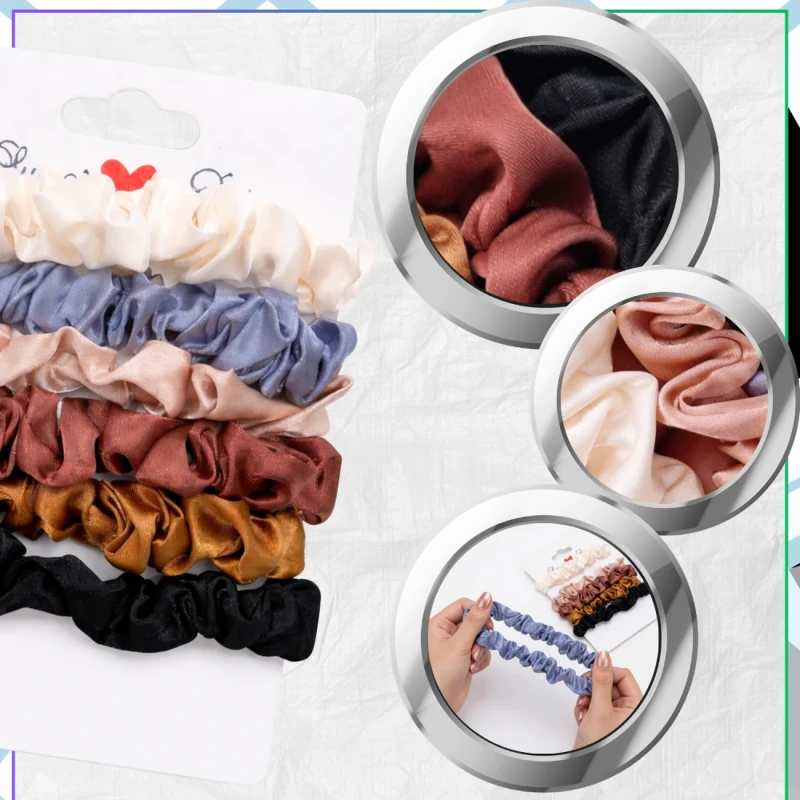 Zestaw 18 Satynowych Gumek Do Włosów Scrunchies Elastyczne Damskie Mix Kolorów5.webp