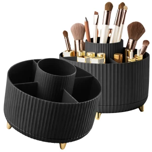 Pudełko Na Pędzle Organizer Na Kosmetyki Pojemnik Do Makijażu Czarny 