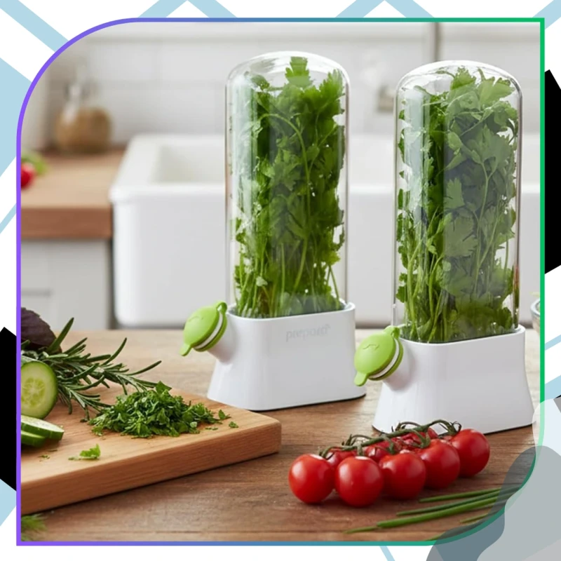Pojemnik Na Zioła Duży Organizer Do Lodówki Warzywa Świeżość 27cm8.webp