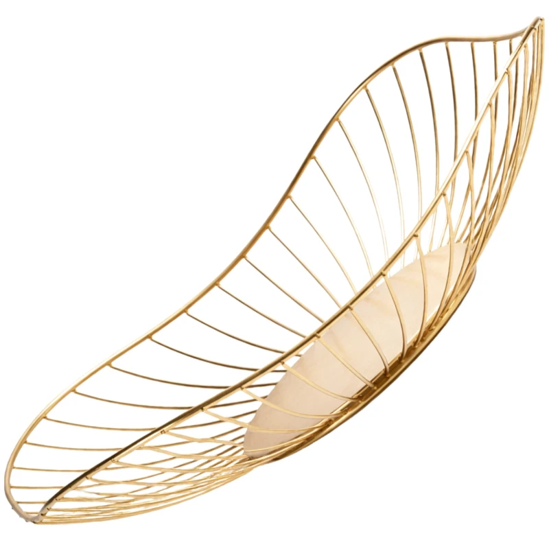 Kosz na Owoce Złoty Liść Lotosu Misa Dekoracyjna Elegancka 27,3 cm1.webp