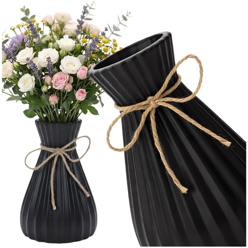 Czarny Wazon Dekoracyjny Nowoczesny Elegancki Design Loft3.webp