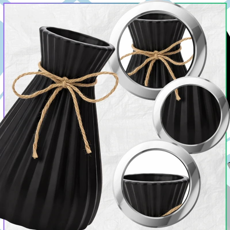 Czarny Wazon Dekoracyjny Nowoczesny Elegancki Design Loft5.webp