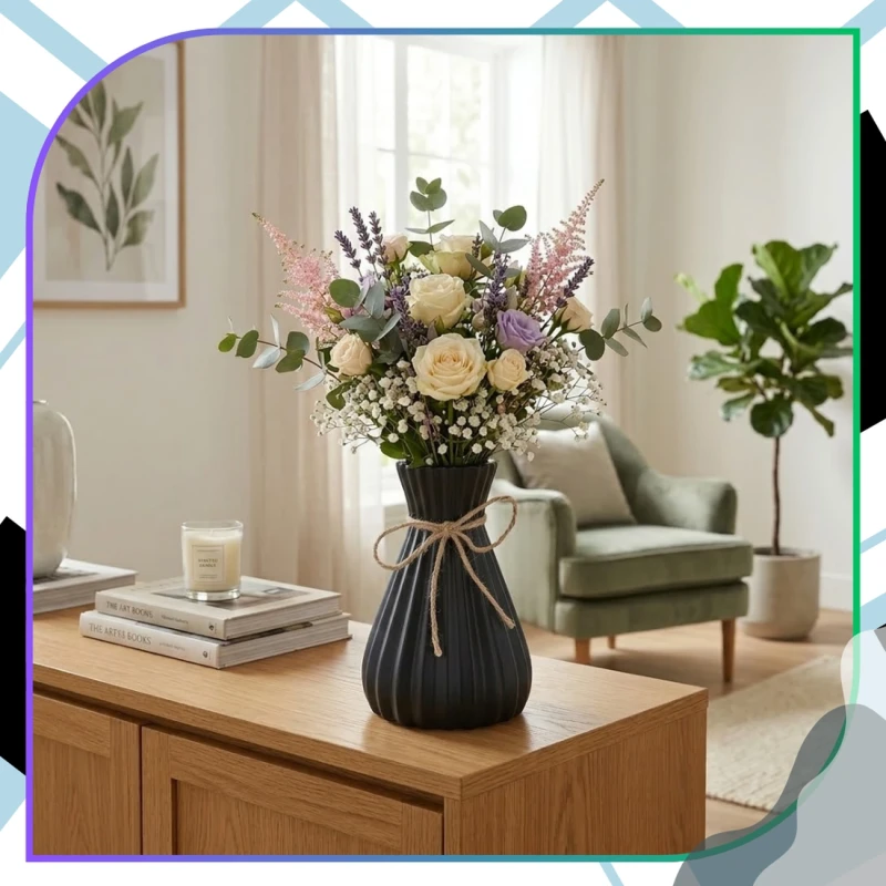 Czarny Wazon Dekoracyjny Nowoczesny Elegancki Design Loft7.webp