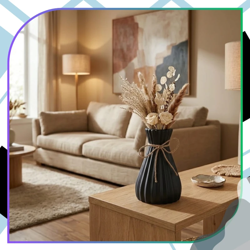 Czarny Wazon Dekoracyjny Nowoczesny Elegancki Design Loft9.webp