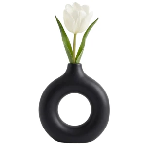 Designerski Wazon Ozdobny Czarny Nowoczesny Styl Minimalistyczny Elegancki