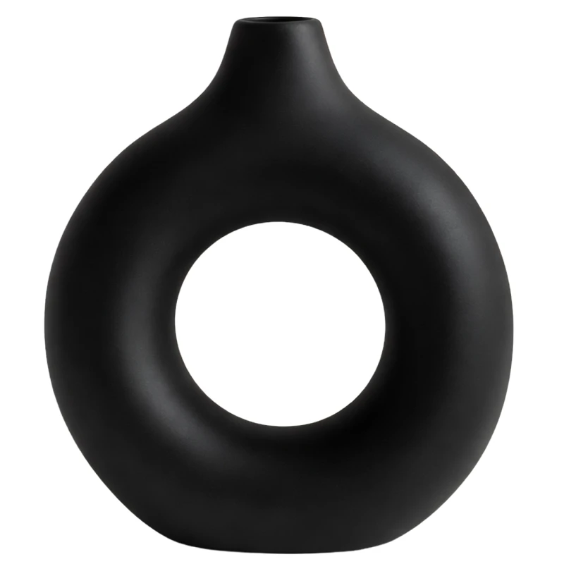 Designerski Wazon Ozdobny Czarny Nowoczesny Styl Minimalistyczny Elegancki1.webp