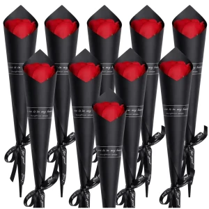 Kwiaty Mydlane Róże Bukiet Prezentowy Elegancki Upominek 28 cm