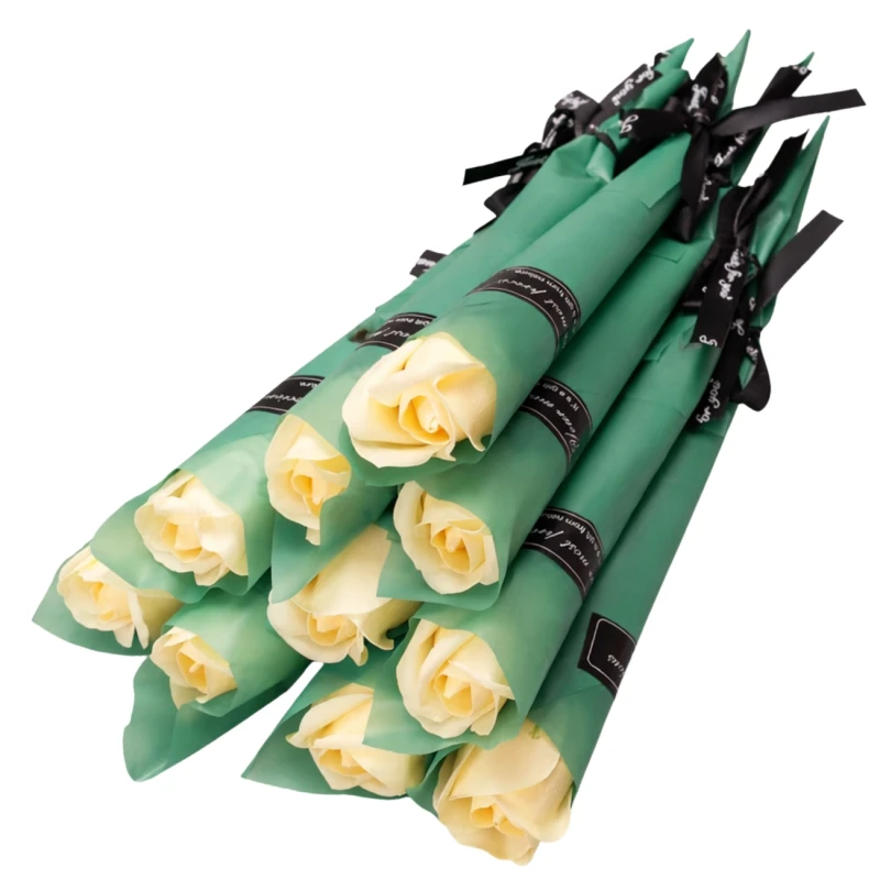 Bukiet Róż Mydlanych Czerwony 10 Sztuk Elegancki Prezent 28 cm1.webp