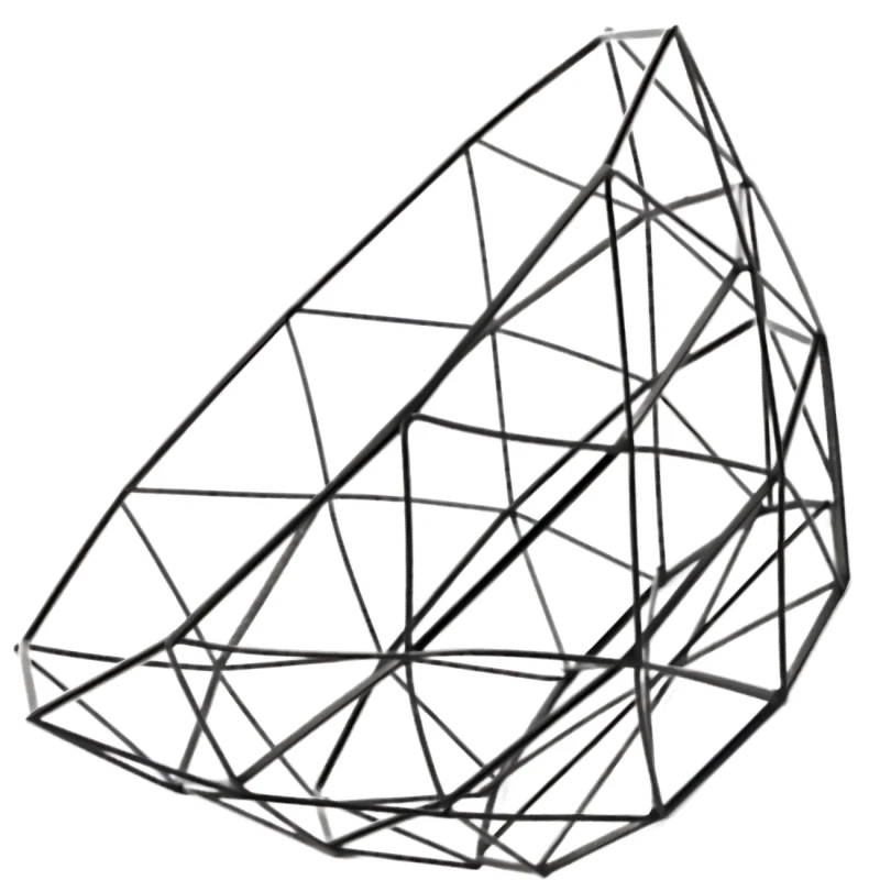 Geometryczny Kosz Na Owoce Czarny Metalowy Nowoczesny 27cm4.webp