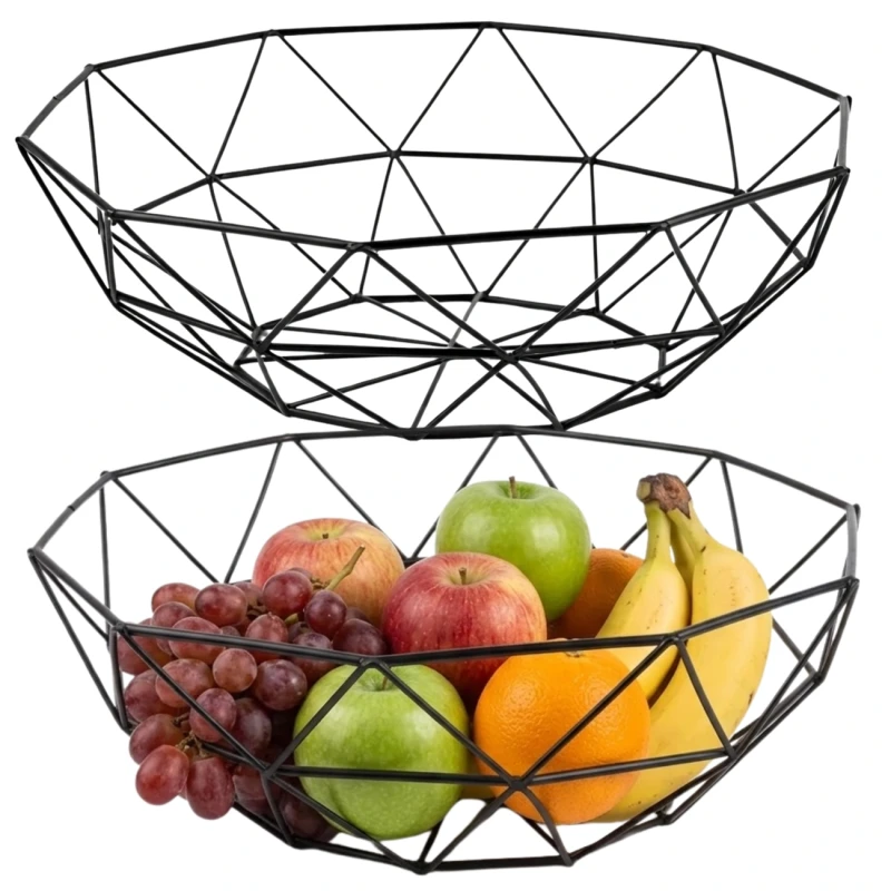 Niska Misa Na Owoce Metalowa Geometryczna Czarna Organizer2.webp