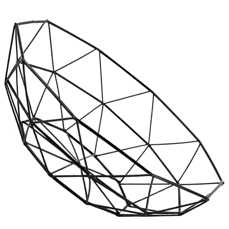 Niska Misa Na Owoce Metalowa Geometryczna Czarna Organizer4.webp
