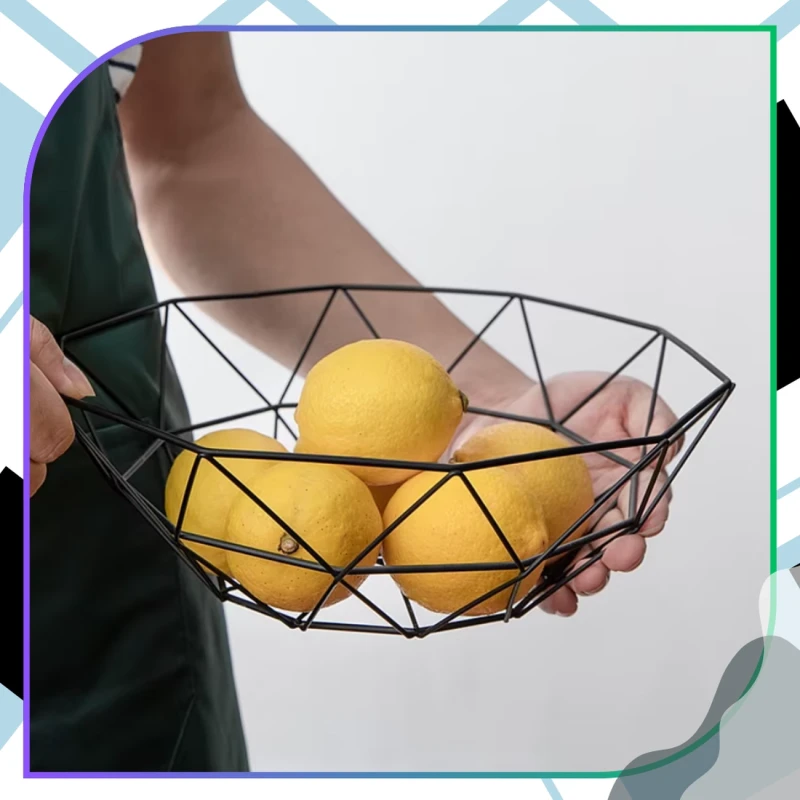Niska Misa Na Owoce Metalowa Geometryczna Czarna Organizer9.webp
