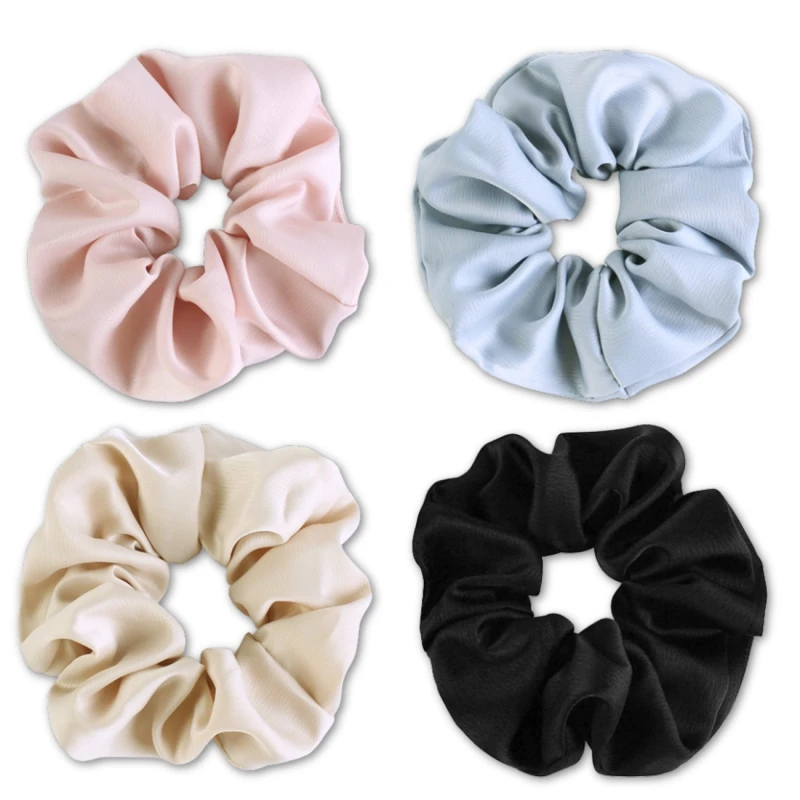 Zestaw gumek do włosów satynowe 4 szt scrunchie francuski styl1.webp