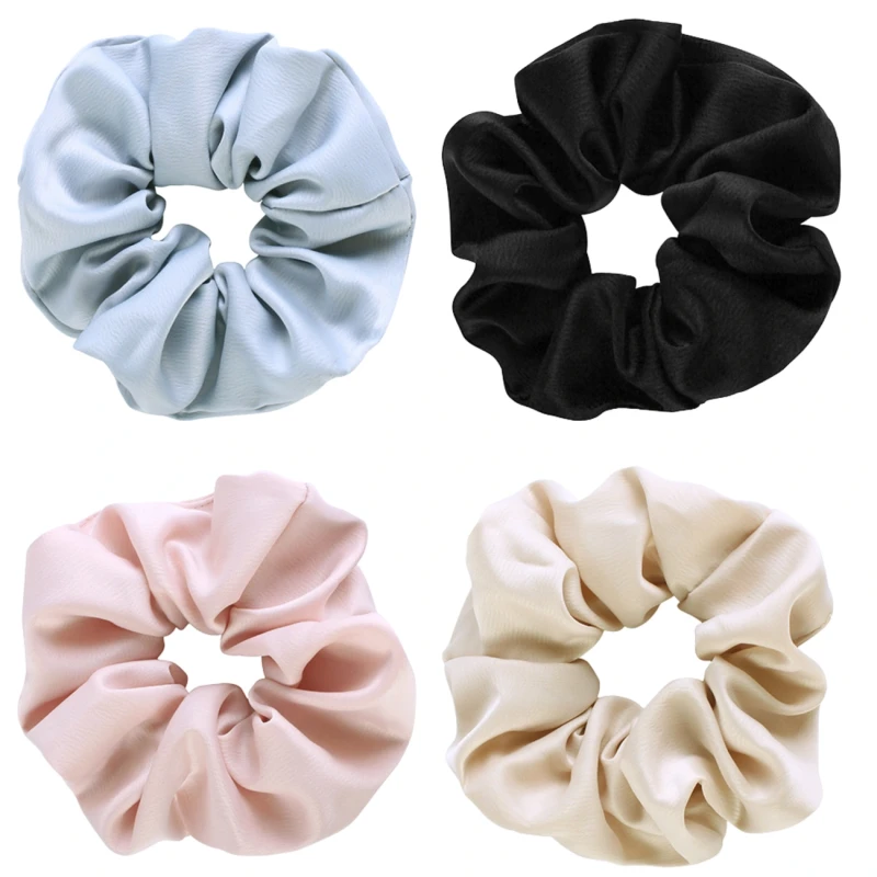 Zestaw gumek do włosów satynowe 4 szt scrunchie francuski styl4.webp