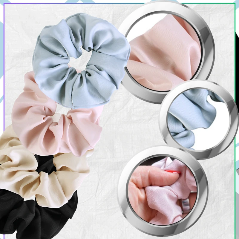 Zestaw gumek do włosów satynowe 4 szt scrunchie francuski styl5.webp
