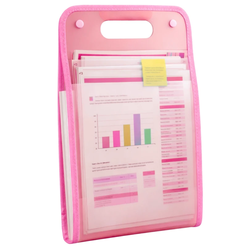 Teczka A4 organizer harmonijkowy 13 przegródek różowa torba 4.webp