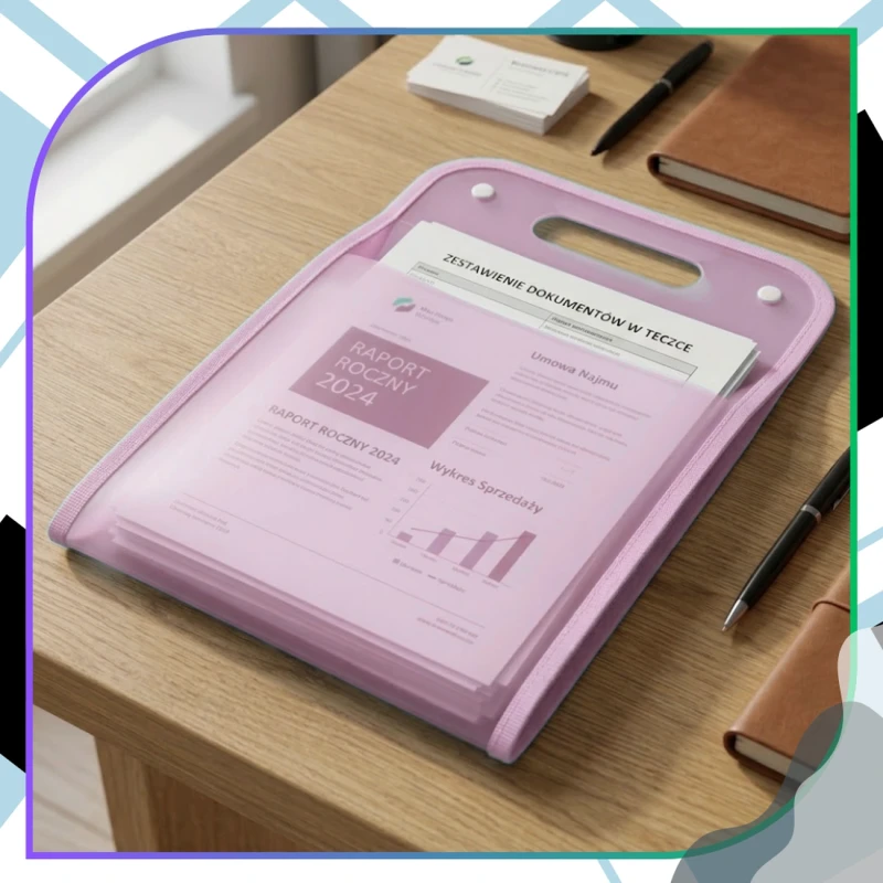 Teczka A4 organizer harmonijkowy 13 przegródek różowa torba 7.webp
