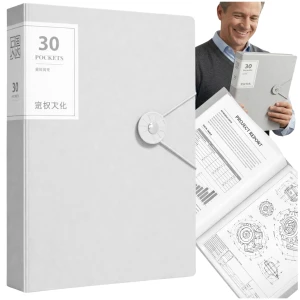 Segregator dokumentów A4 organizer 30 koszulek z gumką biały