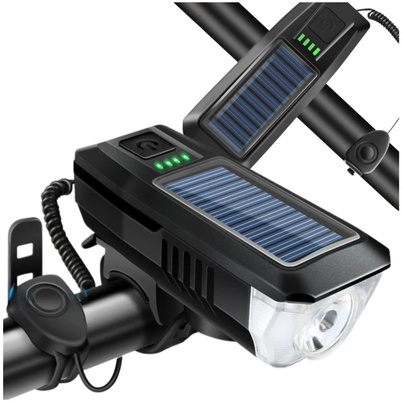 Lampka solarna rowerowa LED z dzwonkiem 120 dB wodoodporna2.webp