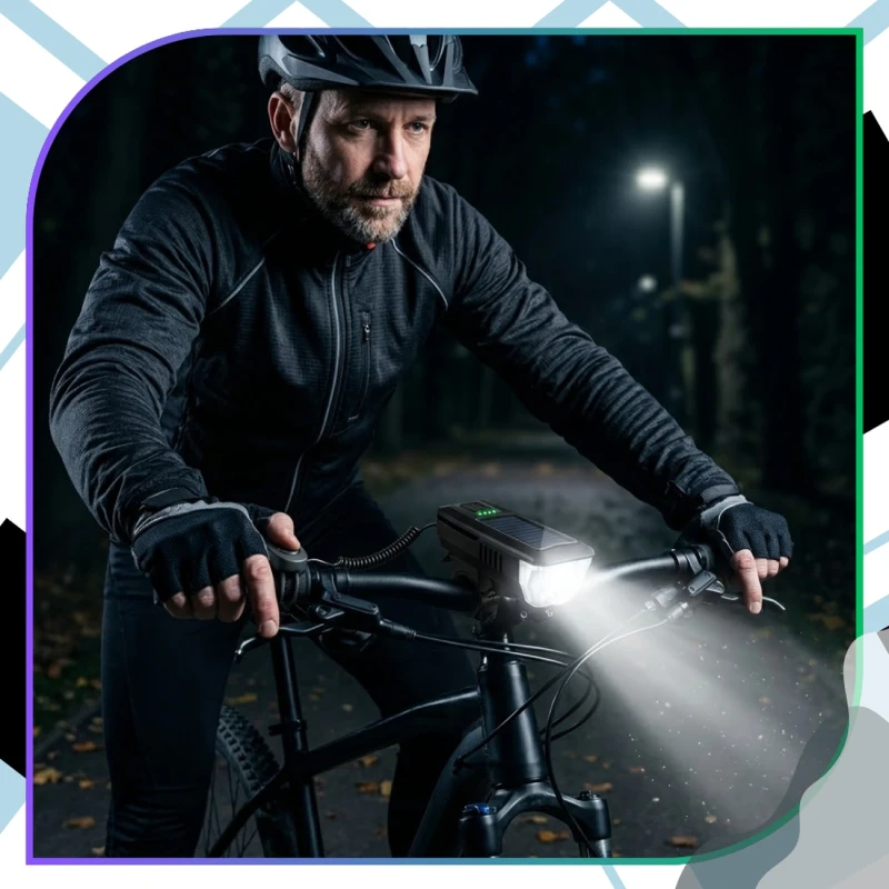 Lampka solarna rowerowa LED z dzwonkiem 120 dB wodoodporna11.webp