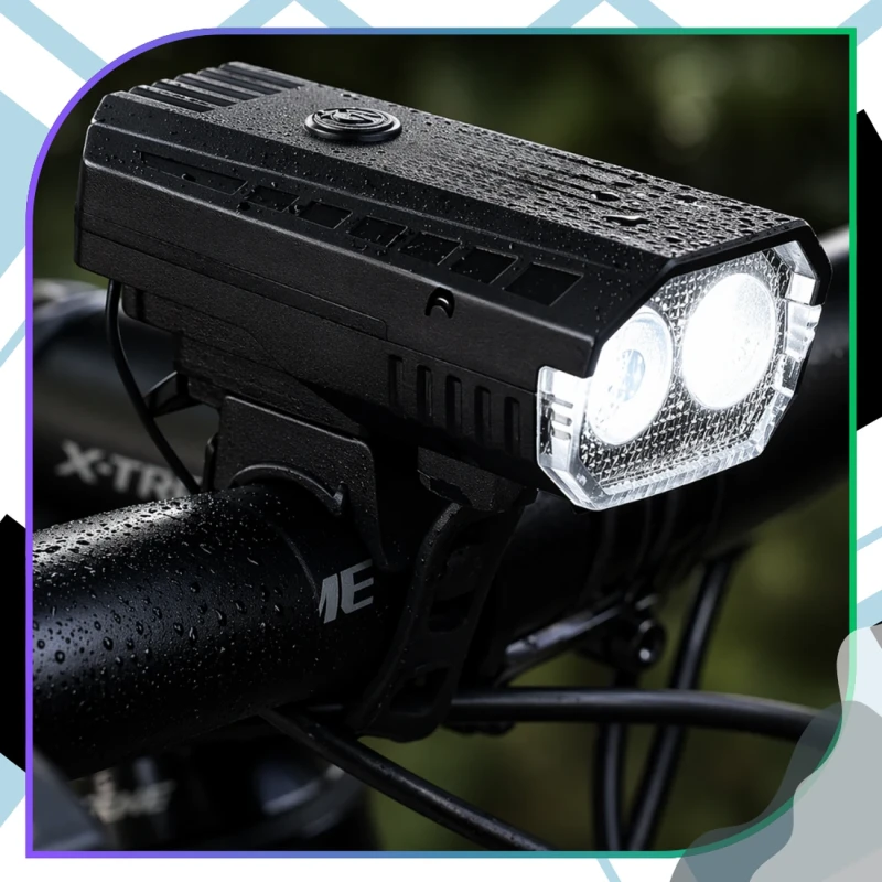 Lampka rowerowa mocna solarna LED + dzwonek 3 tryby światła7.webp