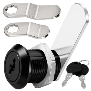 Uniwersalny czarny zamek obrotowy 16mm – do mebli i szafek