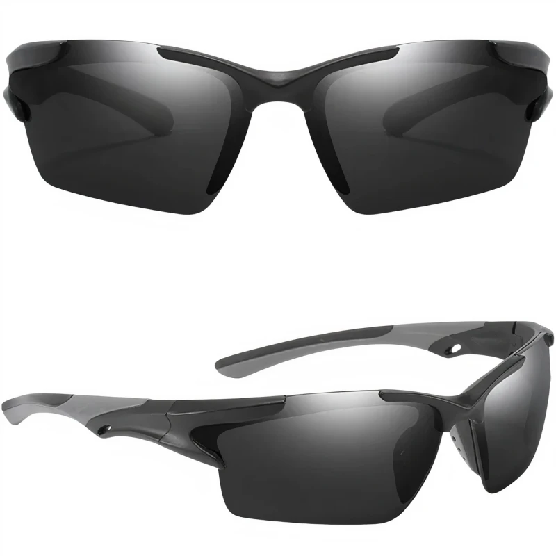Czarne okulary rowerowe damskie męskie do jazdy sportowe4.webp