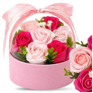 Róże mydlane Flower Box bukiet zapachowych kwiatów na prezent