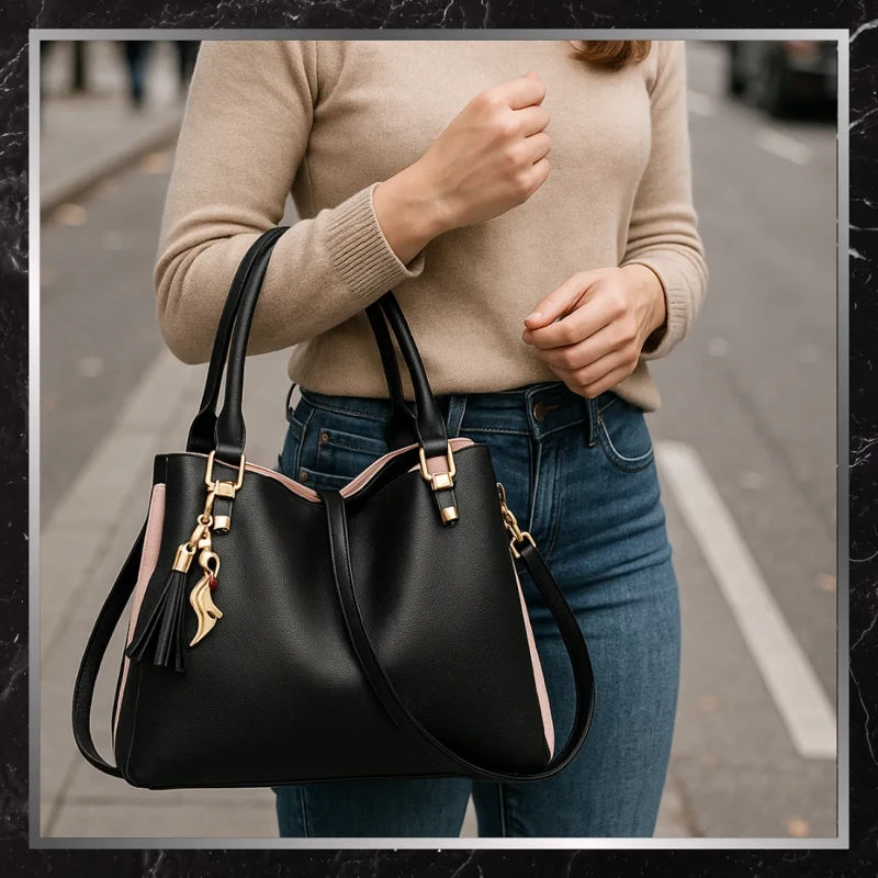 Torebka-damska-shopper-bag-czarna-eko-skóra-BAD&BAGS.webp