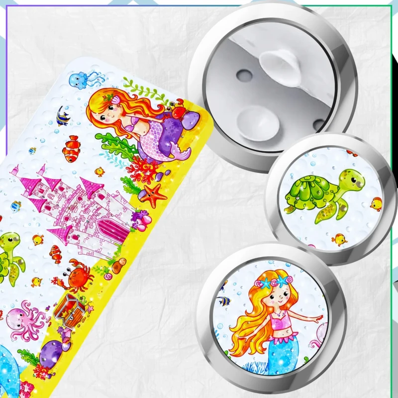 Mata Antypoślizgowa do Wanny 100 × 40 cm Dla Dzieci - Motyw Syrenek 4.webp