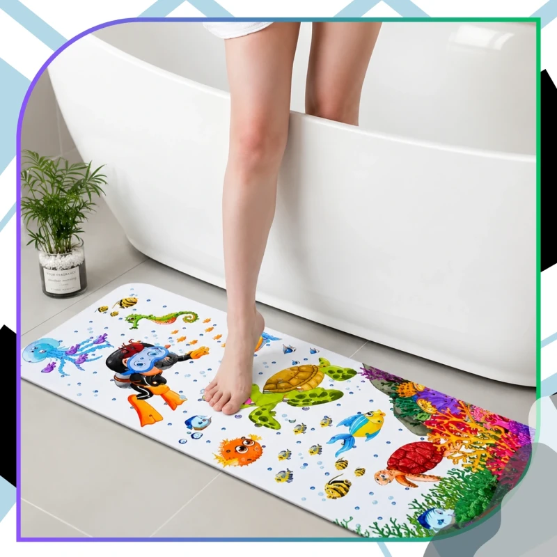 Mata Antypoślizgowa do Wanny 100 × 40 cm Dla Dzieci - Podwodny Świat6.webp