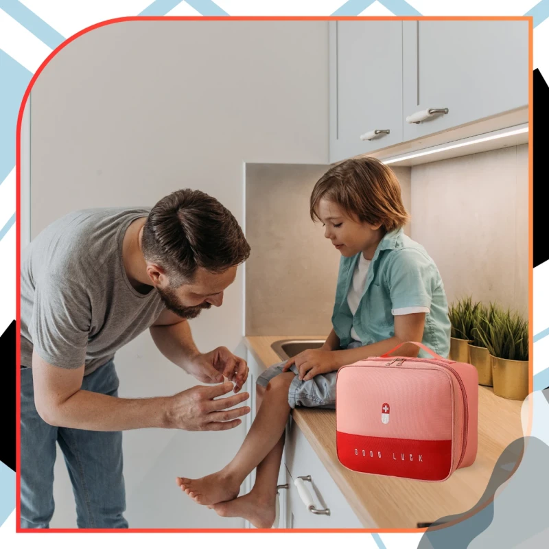 Apteczka podróżna organizer medyczna kosmetyczka różowa8.webp