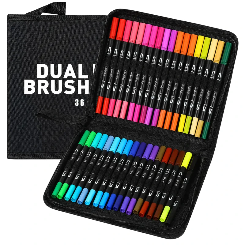 Pisaki Akwarelowe Dwustronne 36 Kolorów Dual Brush Pen2.webp