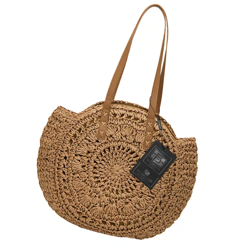BAD&BAGS Okrągła Torebka koszyk słomiana klasyczna boho  4.webp