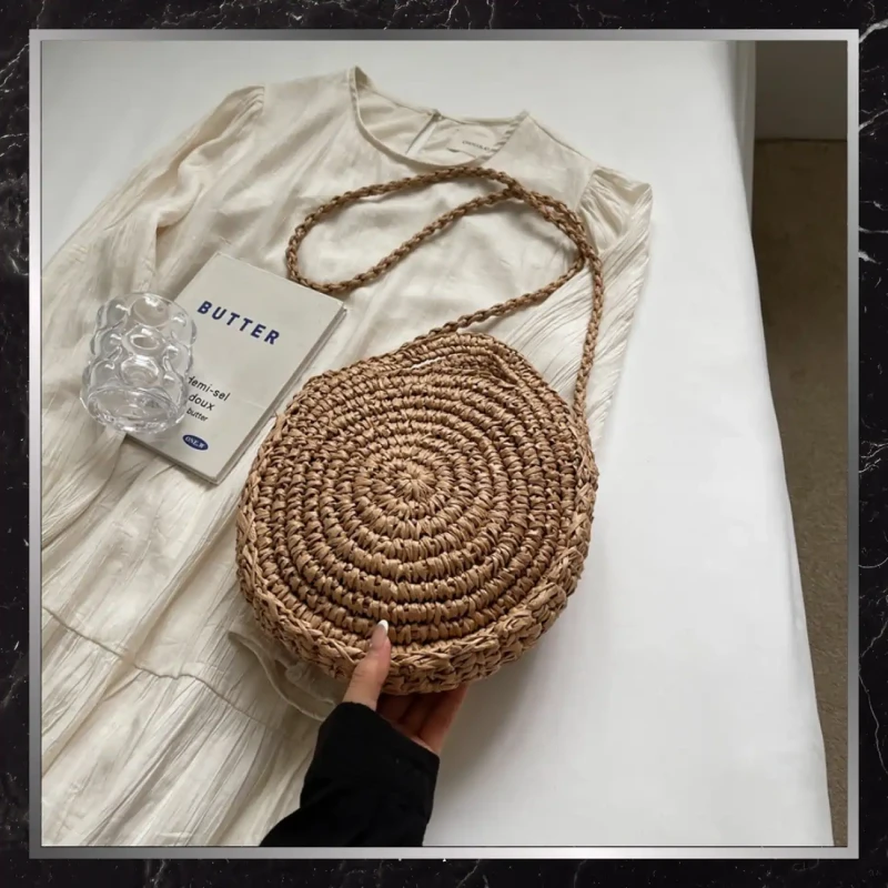 TOREBKA KOSZYK KOPERTÓWKA NA RAMIĘ SŁOMIANA BOHO SŁOMIANA  7.webp
